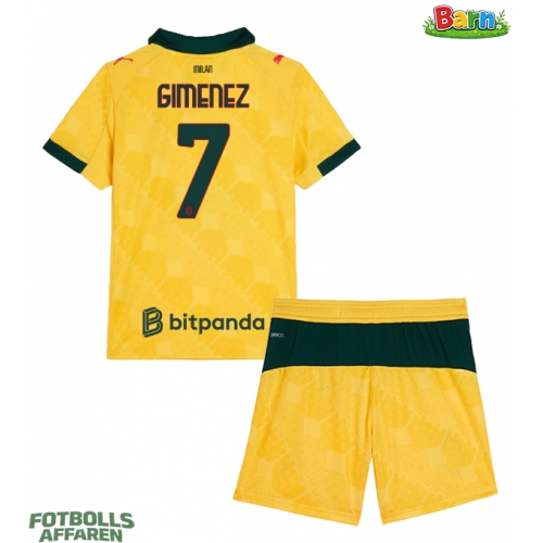 AC Milan Santiago Gimenez #7 Tredjeställ Barn 2025-26 Kortärmad (+ Korta byxor)
